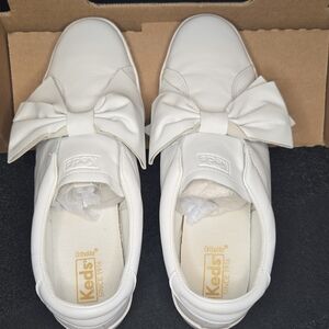 Keds Women’s White Bow-Accent Slip-On Sneakers